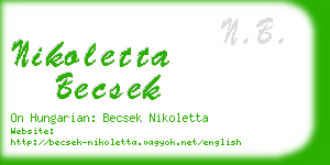 nikoletta becsek business card